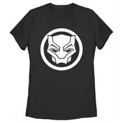 Women's Black Panther: Wakanda Forever White Panther Icon Graphic Tee Black X Large